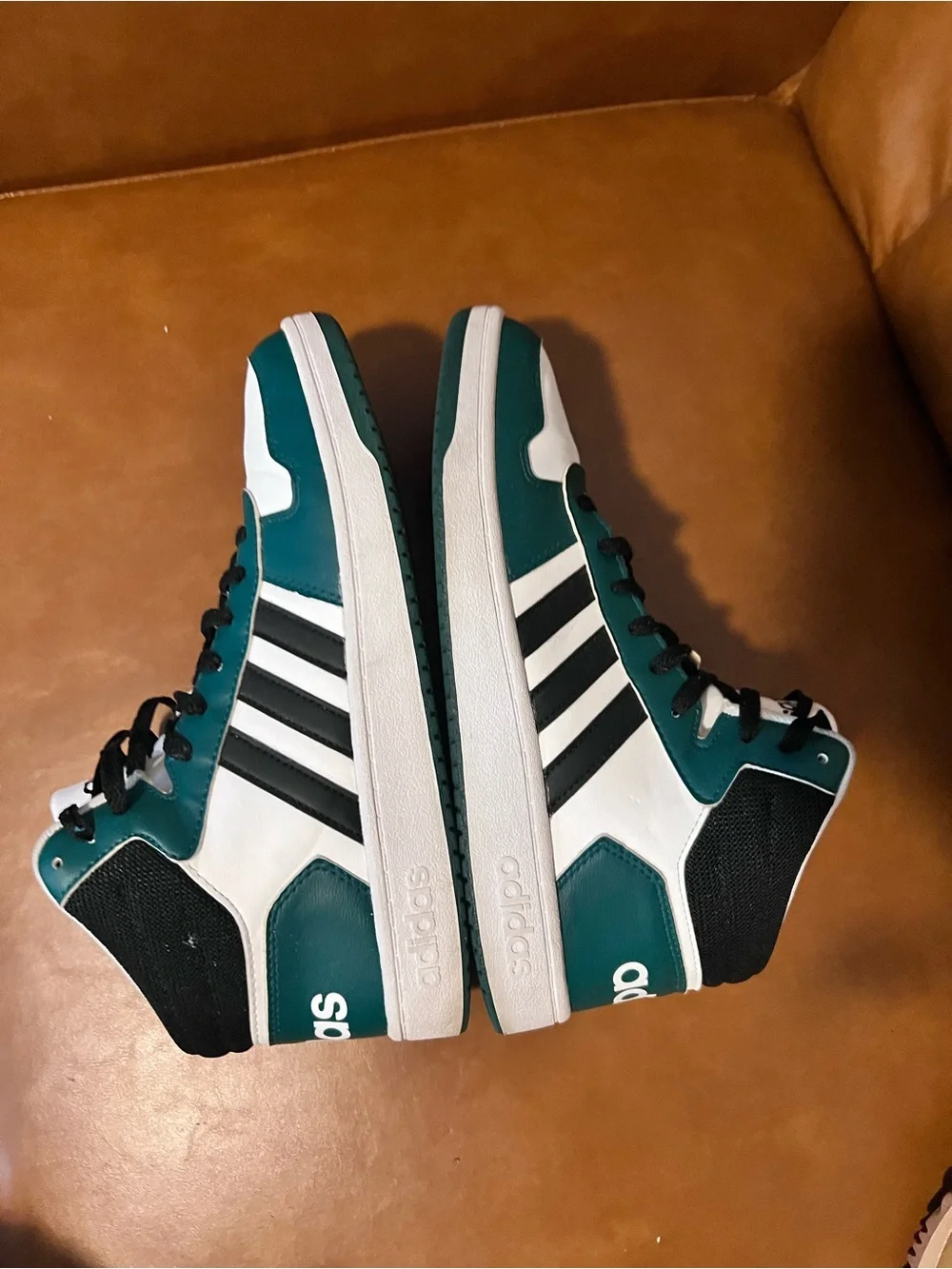 Adidas Hoops 2.0 Mid 'Black Green' FW5995 Men's size 9.5
